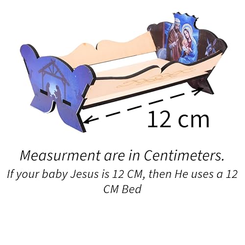 Miniatura 3 de AC Quinceañeras and More Cama para nino dios accesorios para nino dios cama para beby jesus Cuna de madera Portal de belen 10 cm