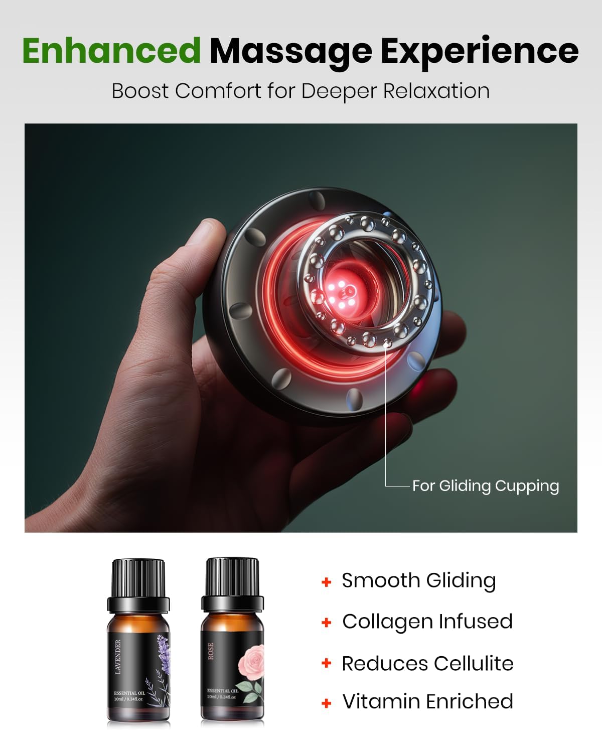 2 Pack 5-in-1 Smart Dynamic Cupping Set, Electric Cupping Device with Red Light, Heated Cupping Massager with 12-Level Suction & Heat, Cupping Machine for Pain Relief, Muscle Soreness, Knots, Aches - Image 8