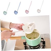 Vista 4 de Cuchara de sopa de paja de trigo 2 1 Cucharas de gachas de mango largo Cucharas de sopa Laddle Suministros de cocina Cuchara de paja de trigo