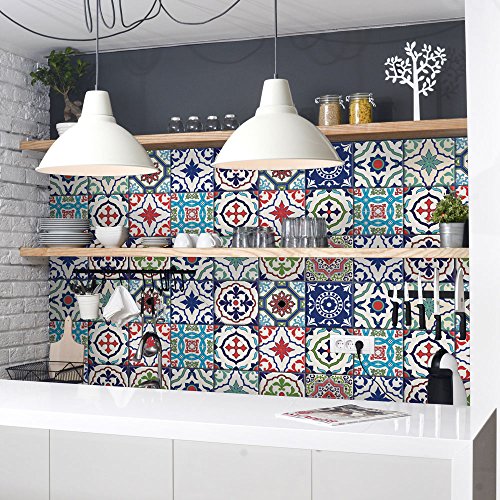 RE-COVERTILES, Tile Stickers for Bathroom and Kitchen 24 Pcs 10x10 cm