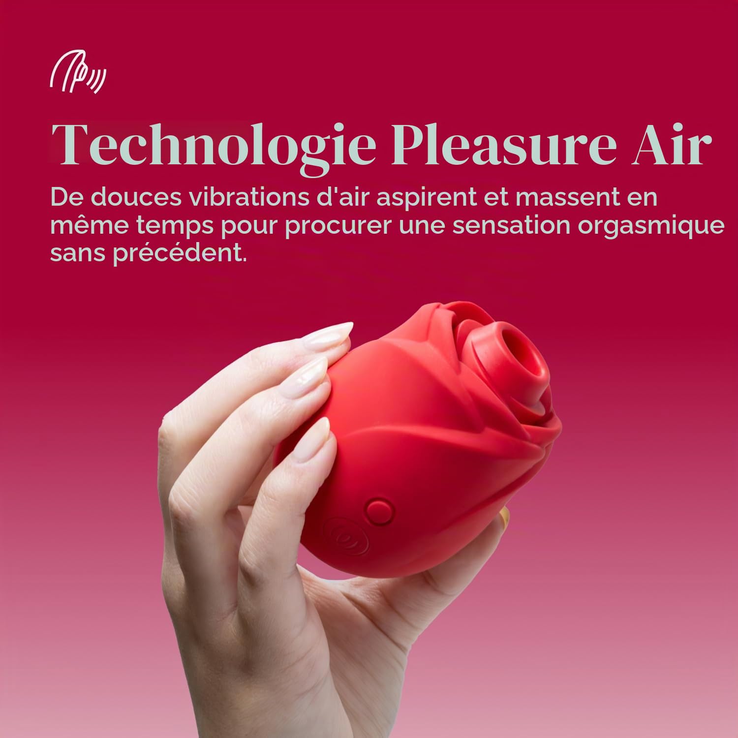 Womanizer Rose Stimulateur clitoridien Vibromasseur ondes pulsées Sextoy | Technologie Pleasure Air, 6 niveaux d’intensité, étanche, moteur puissant, design original