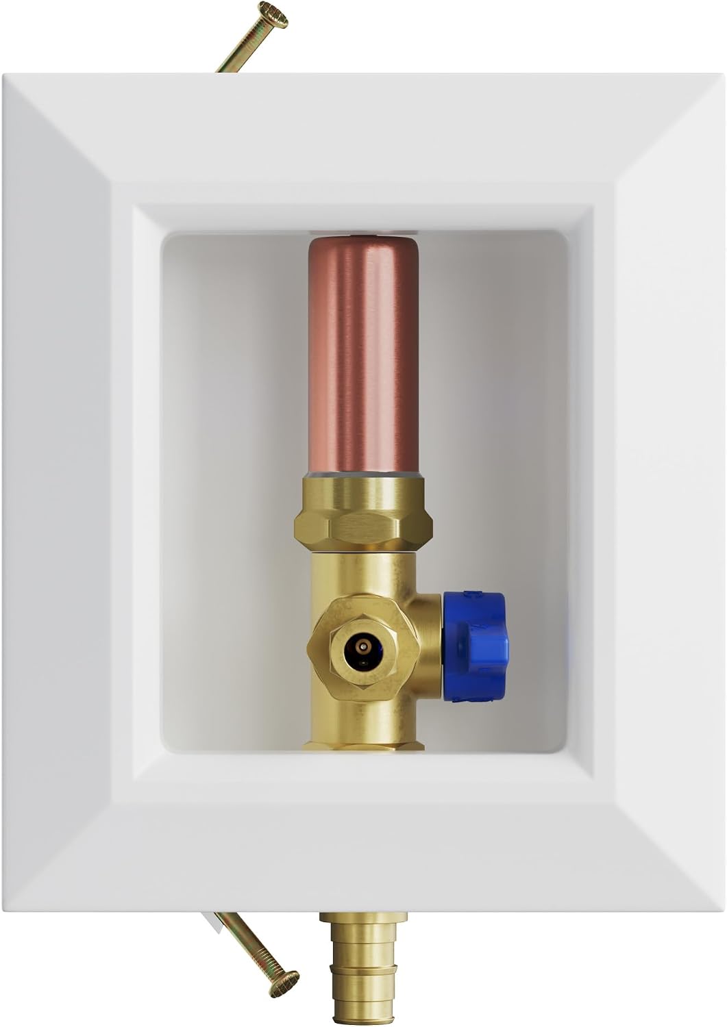 Icemaker Box, Quarter Turn Valve with Water Hammer Arrestor, 1/2" PEX Connection, Lead Free