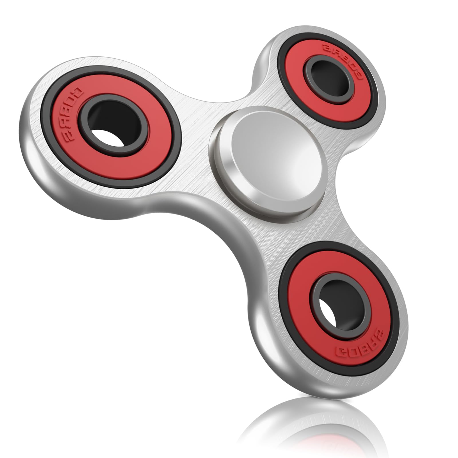 VOFOLEN Fidget Spinner Fidget Toy Stainless Steel Metal Bearing High Speed 3-6 Min Spins Hand Spinner Anxiety Stress Relief EDC ADHD Fidget Spinner Adult Kids Easter Gifts (Silver)