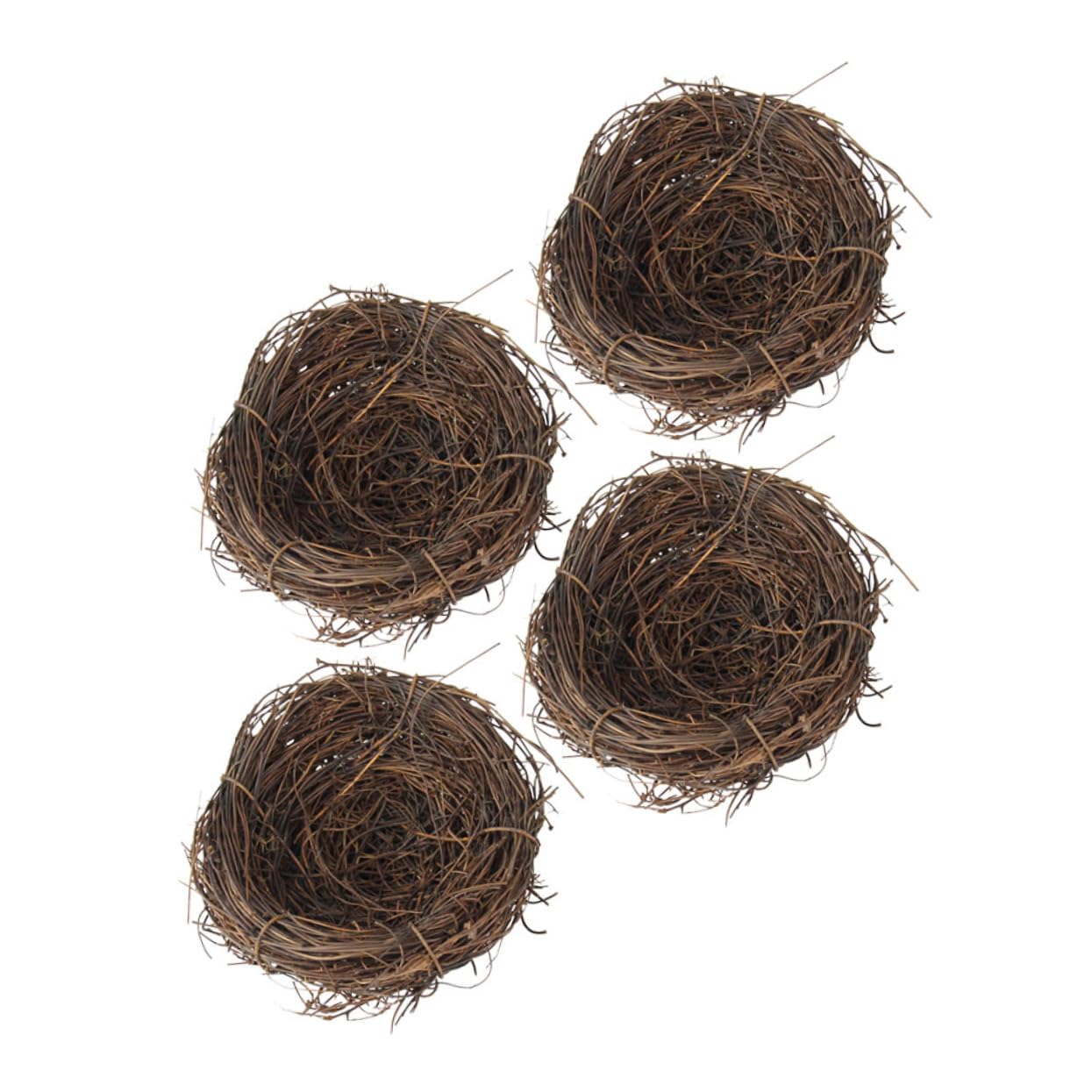 Abaodam 8pezzi Nidi di Uccelli Finti Rattan Decorazione Creativa per Fotografia e FESTIVITÀ Nido Artificiale Realistico per Casa e Giardino