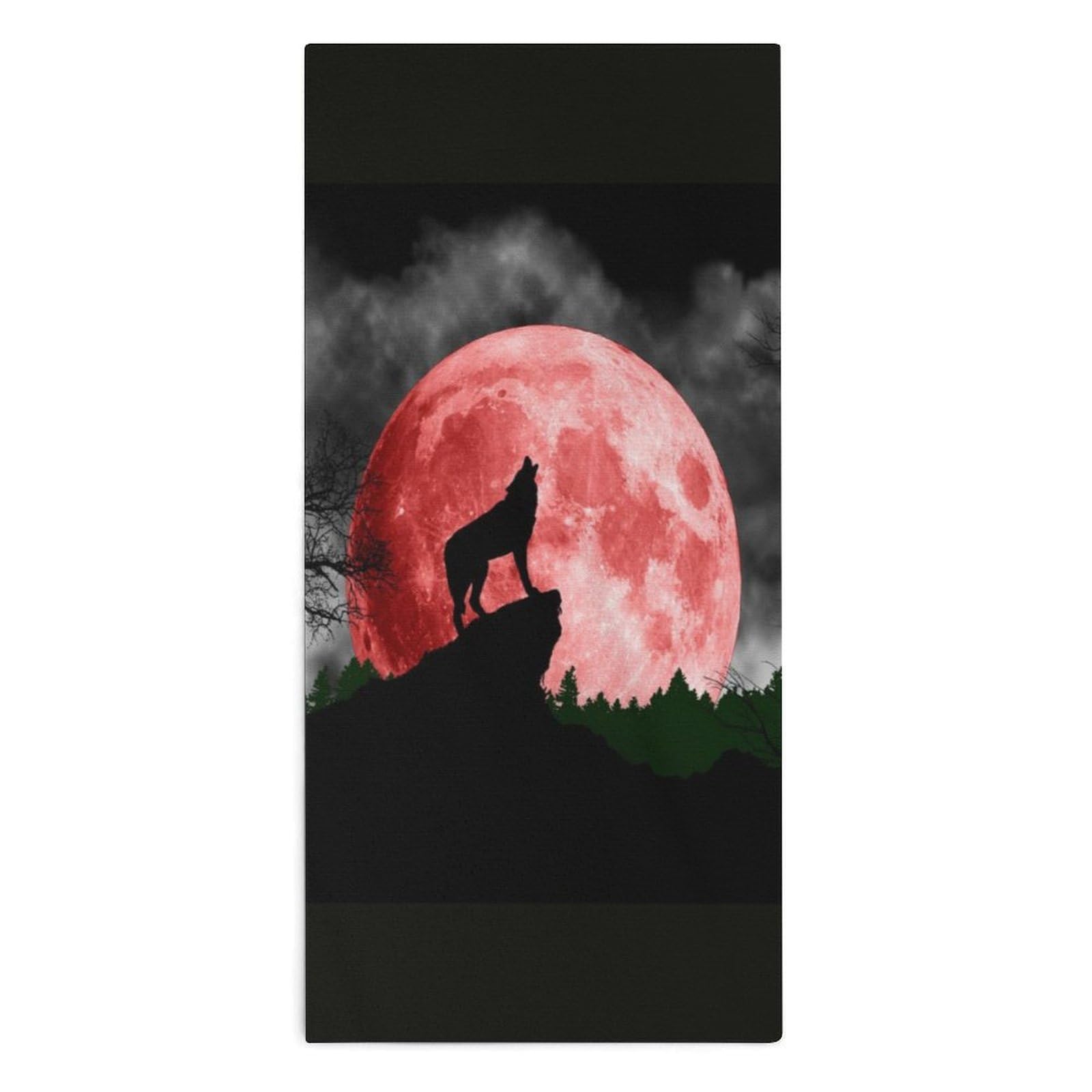 TXFBTRFSA Howling Wolf at The Red Moon Hand Towels for Adult Face Towel Bath Beach Swim Accessories