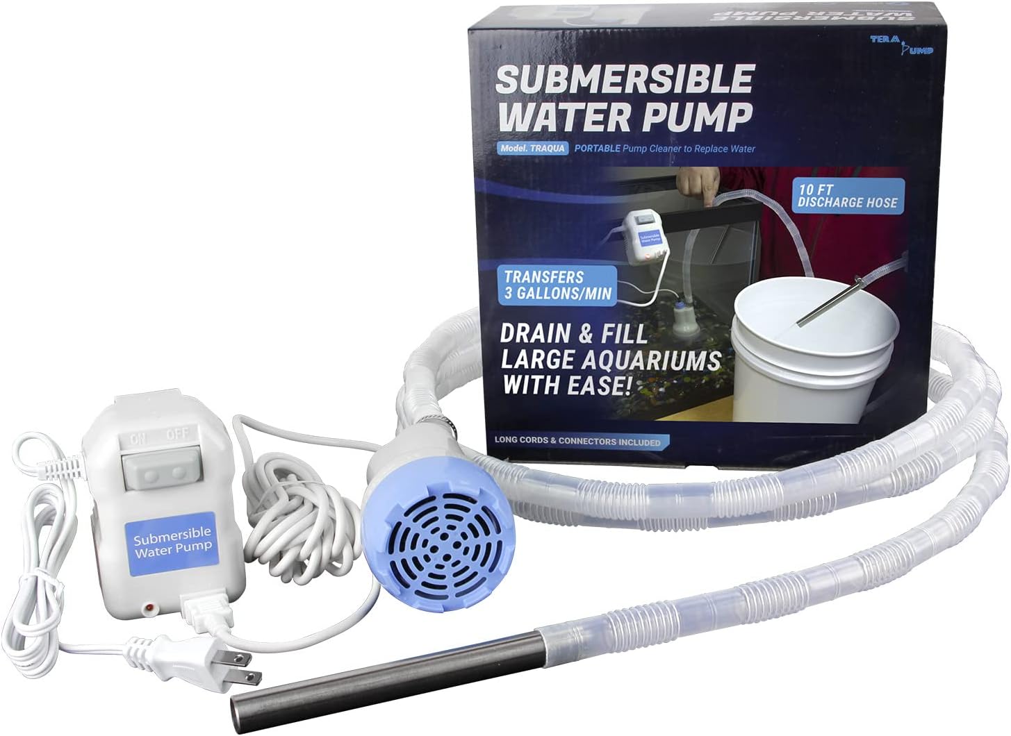 TERA PUMP 12v Submersible Fish Tank Water Pump w/ 10ft