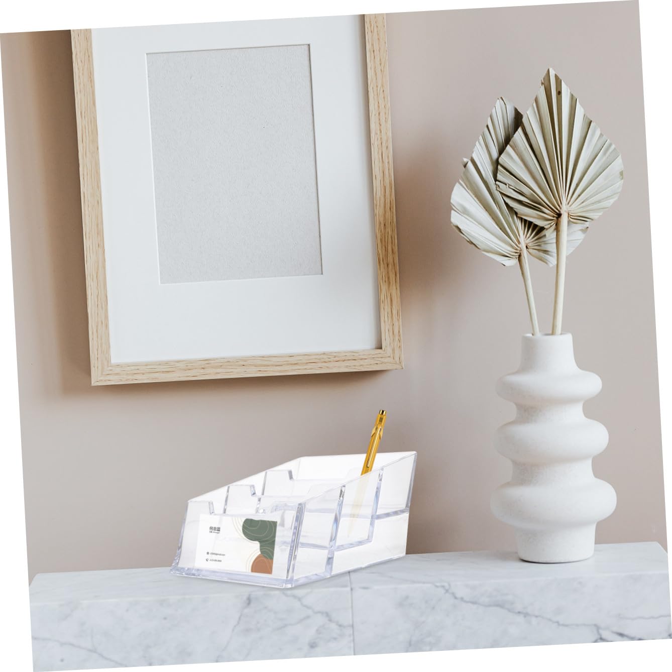 NUOBESTY 3 Set Porta Biglietti Da Visita Trasparente Cassa Organizzatore Di Carte Raccoglitore Carte Contenitori Trasparenti Custodia Per Carte Da Scrivania Espositore Per Carte 2 Pezzi * 3