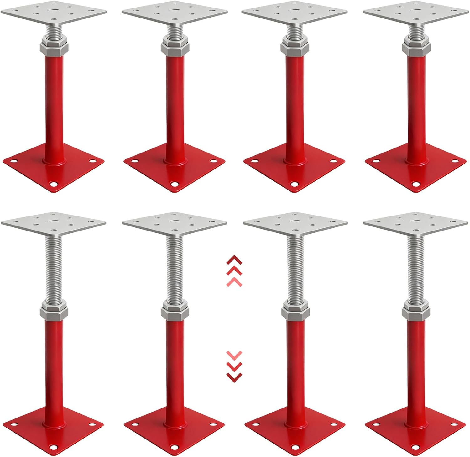 8 Pack House Jacks for Leveling, 11" - 16" Height Adjustable Screw Jack Post Crawl Space Jack Stands Leveling Permanent