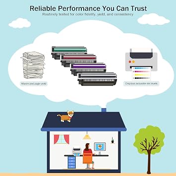 Cartlee Compatible Toner Cartridges Replacement for Xerox Phaser 6510 6510/dni 6510/dn 6510/n Workcentre 6515 6515/dni 6515/dn 6515/n High Yield Laser Printer Ink 2 Black, 1 Cyan, 1 Magenta, 1 Yellow