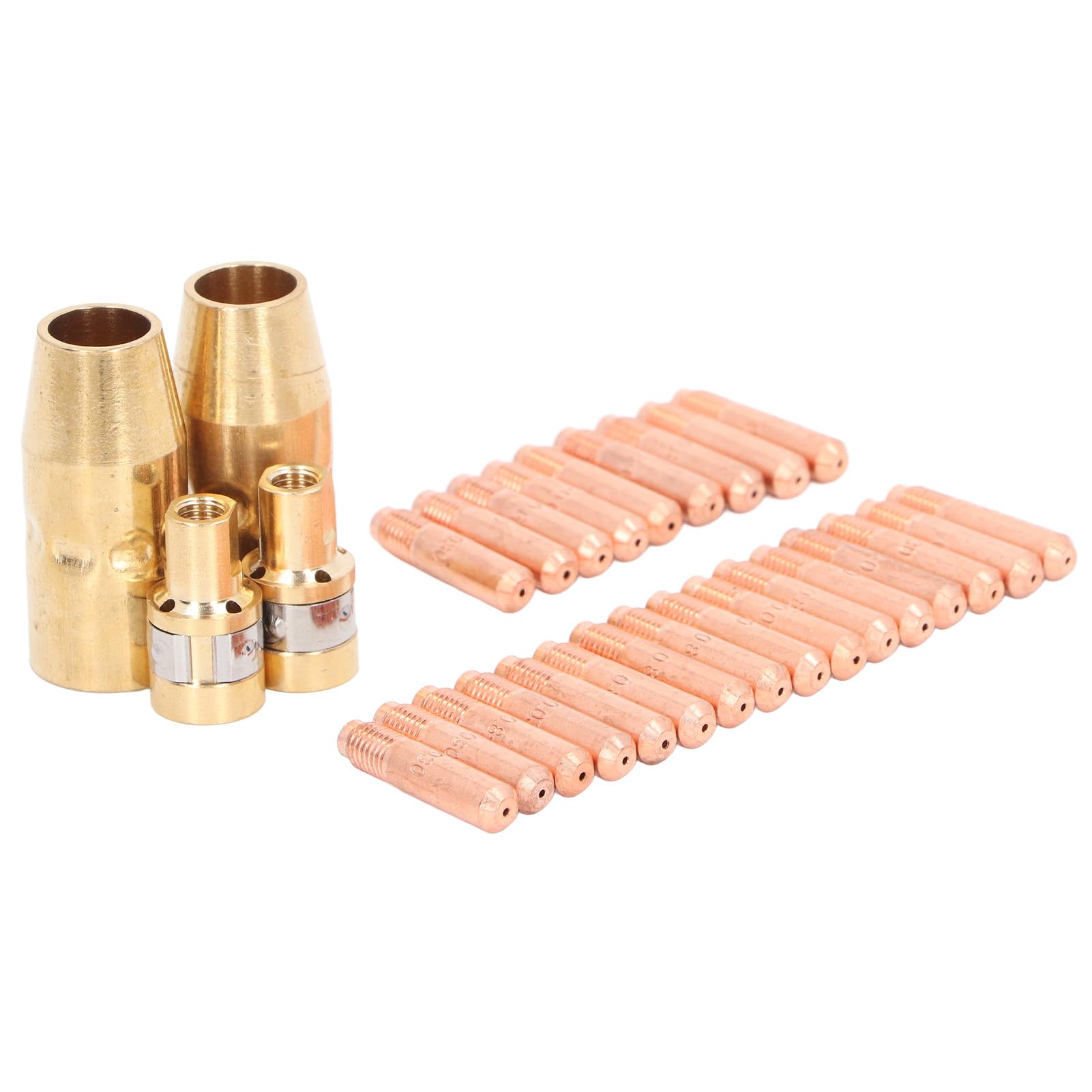Materiali di consumo per saldatura 25 pezzi Punte di contatto Ugelli Diffusori di gas per Miller Millermatic M‑10 M‑15 Hobart H‑9 H‑10