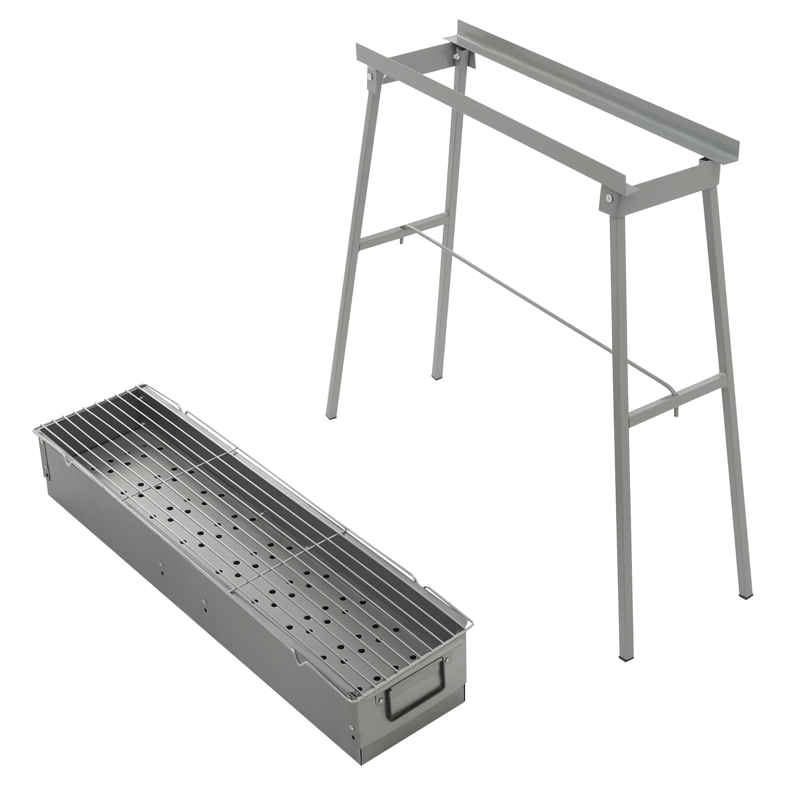 Barbecue a carbonella per barbecue, portatile da picnic, griglia rettangolare rimovibile, griglia a carbone con patta ad aria regolabile, per attività all'aperto, campeggio, picnic, feste