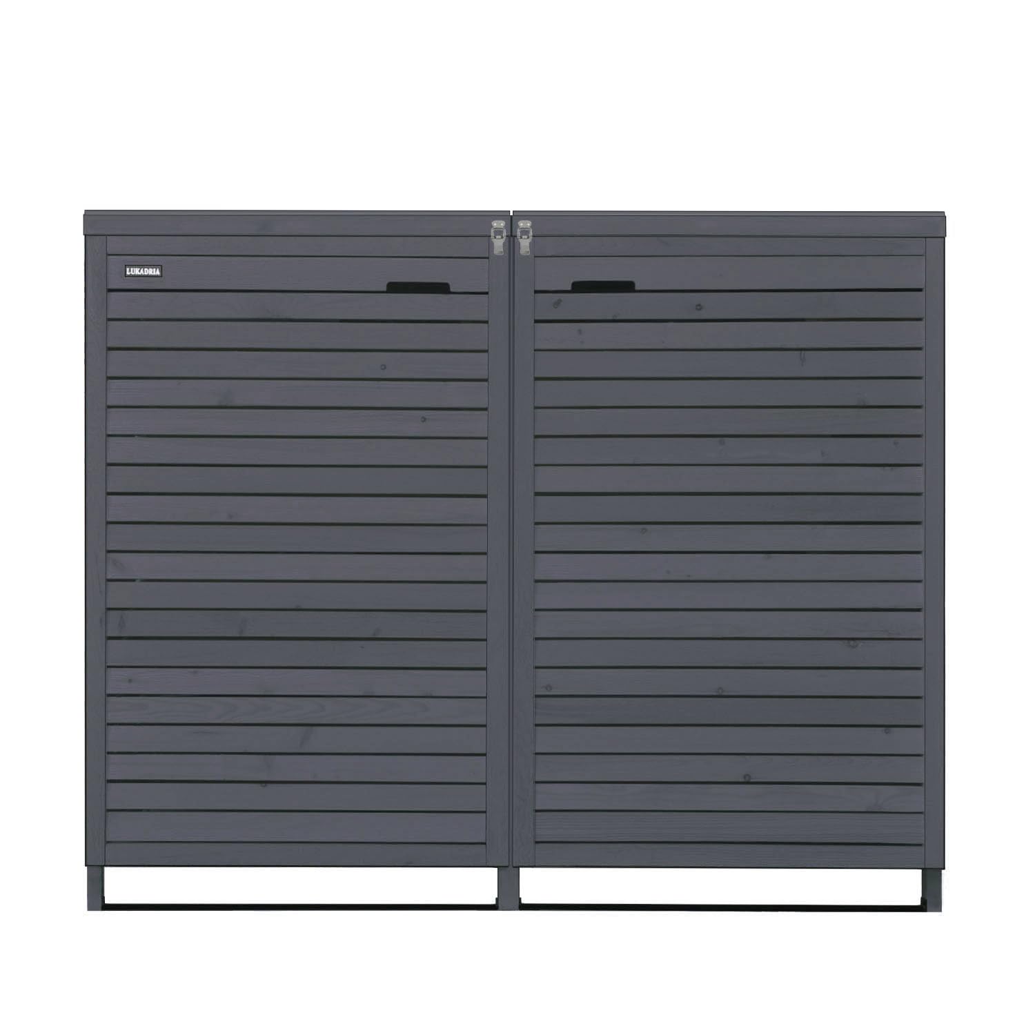 Mülltonnenbox 240L Lukadria24 Mülltonnenverkleidung Mülltonnecontainer Holz imprägniert in anthrazit (2 Tonnen)