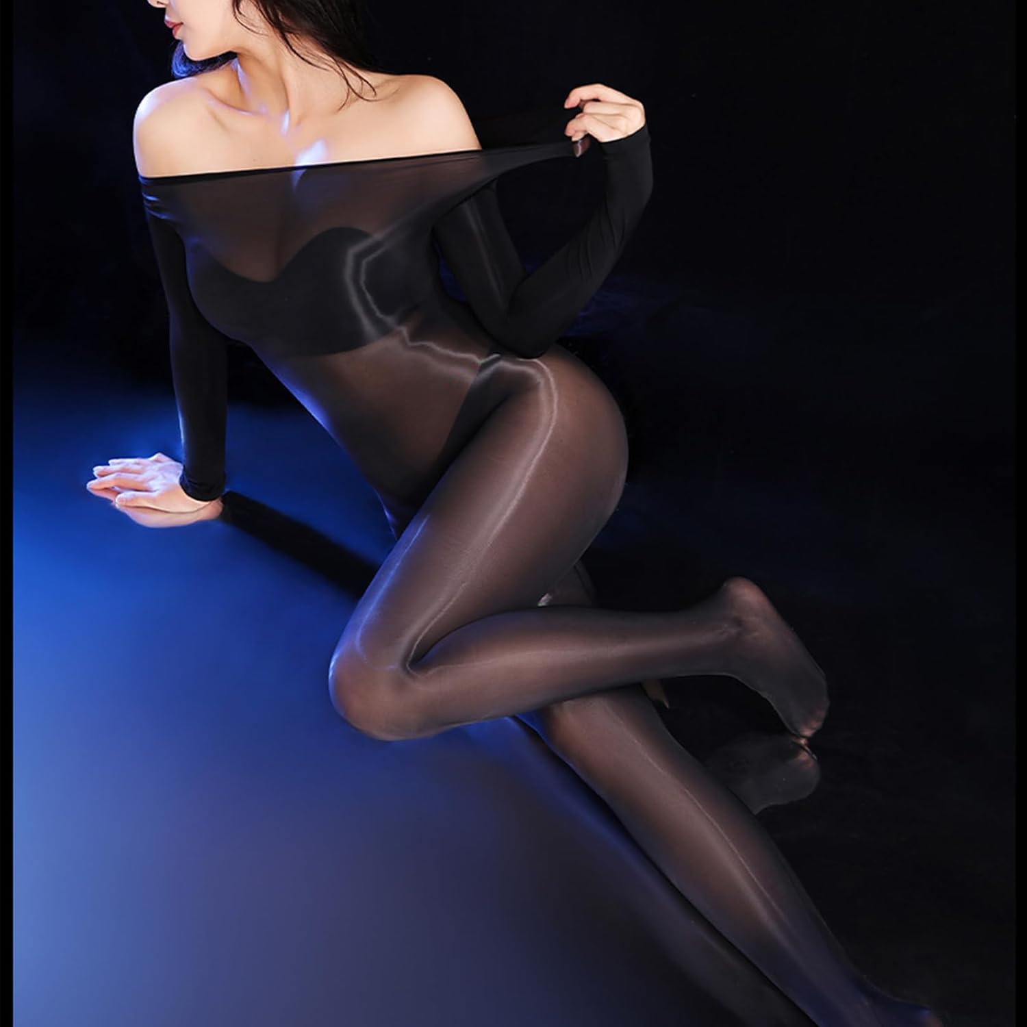 Body Stockings for Women Sexy Oil Shiny Bodystocking Lingerie Sheer Full Body Tights Stocking Glossy Pantyhose