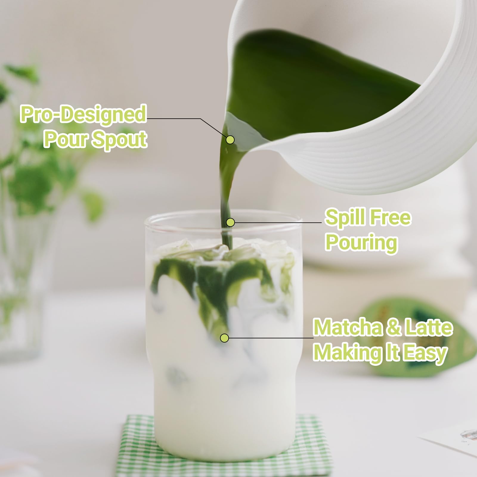 USHOP Matcha Kit 8 pezzi,Set da tè Matcha,Ciotola Matcha con beccuccio,Matcha Whisk,Supporto Chasen,Cucchiaio di Matcha,Setaccio,Tovagliolo da Tè,Portacucchiaio,Set Matcha per Principianti Regalo