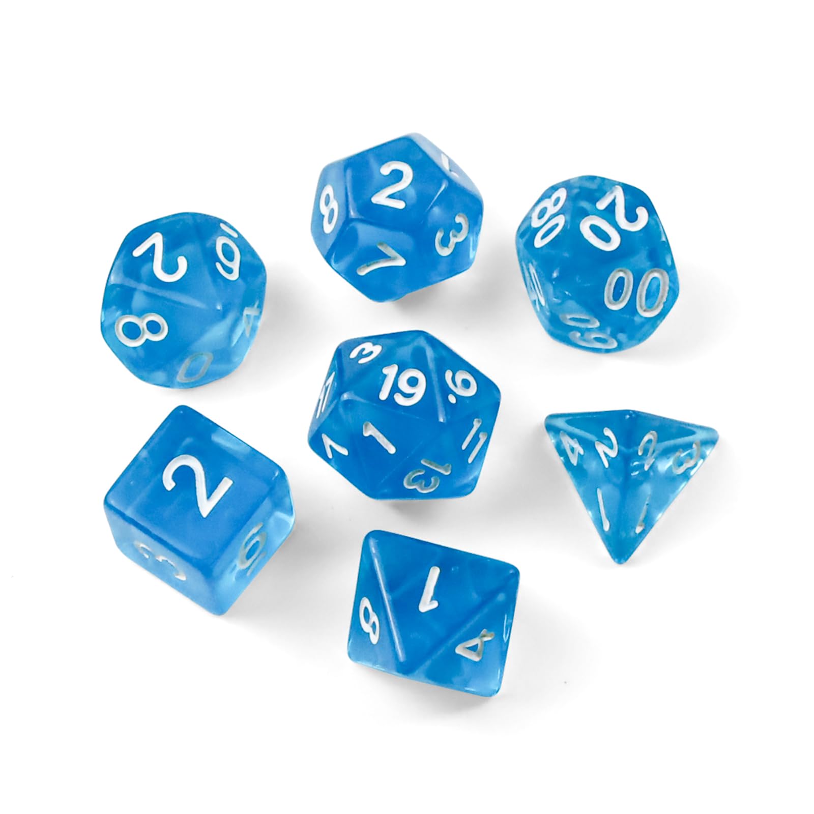 7 Stück DND Dice im Farbmix, MTG Polyedrische Würfel Set, D&