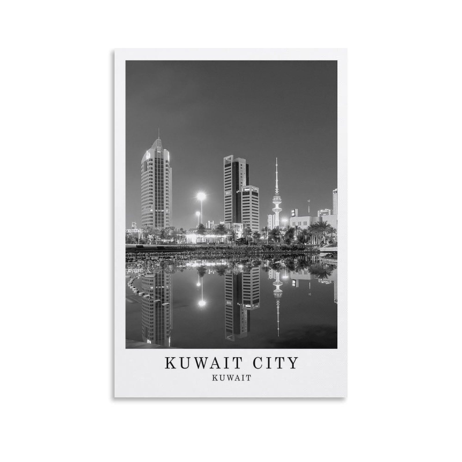 NCUDANK Kuwait Tourism Art Poster Canvas Poster Bedroom Decor Landscape Office Room Decor Gift 20x30inch(50x75cm)