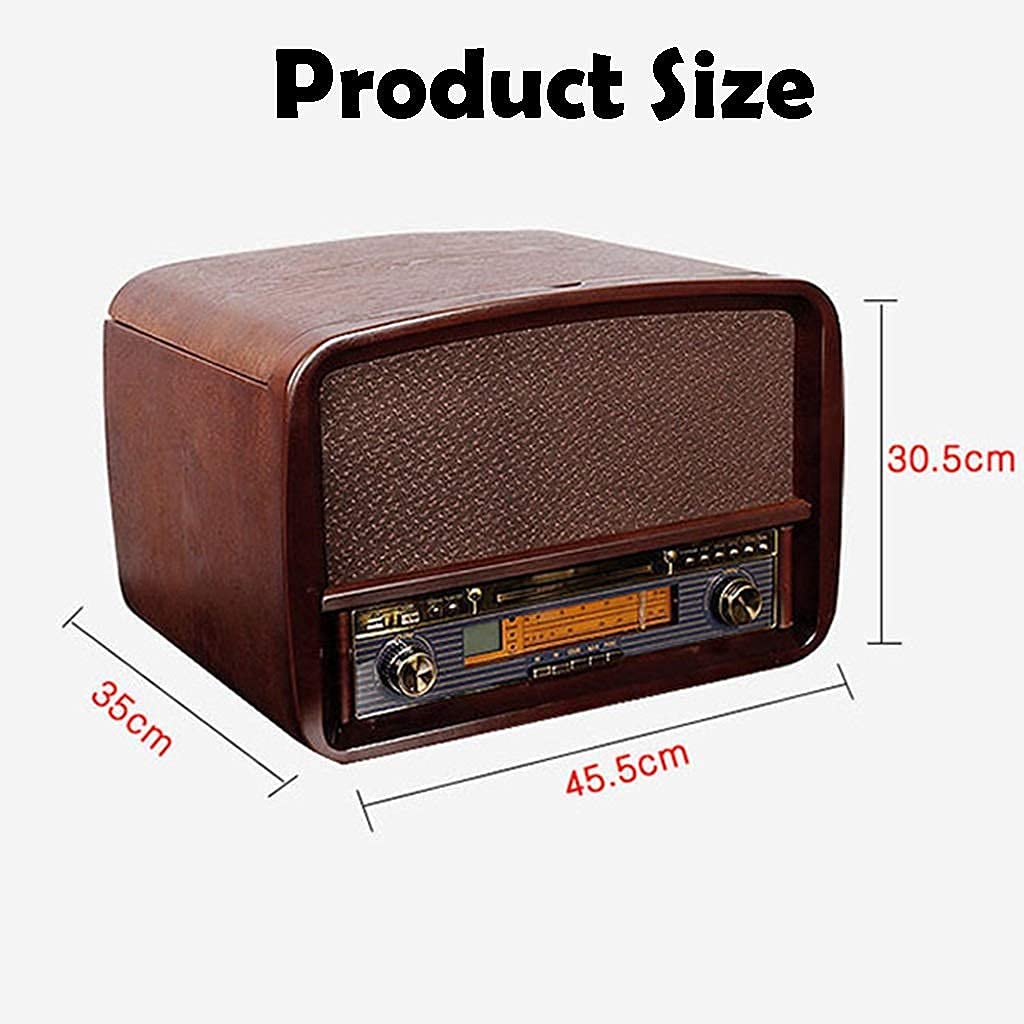 Giradischi a 3 velocità con Riproduzione di Vinile, Bluetooth Wireless, CD, Radio, U Disk, Ingresso Audio, Uscita Giradischi con 4 Altoparlanti per la decorazio(Stile Classico)