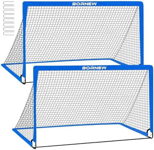 2 Pack Soccer Goal - Backyard & Indoor 7X5 / 6X4 / 4X3 ft Kids So...