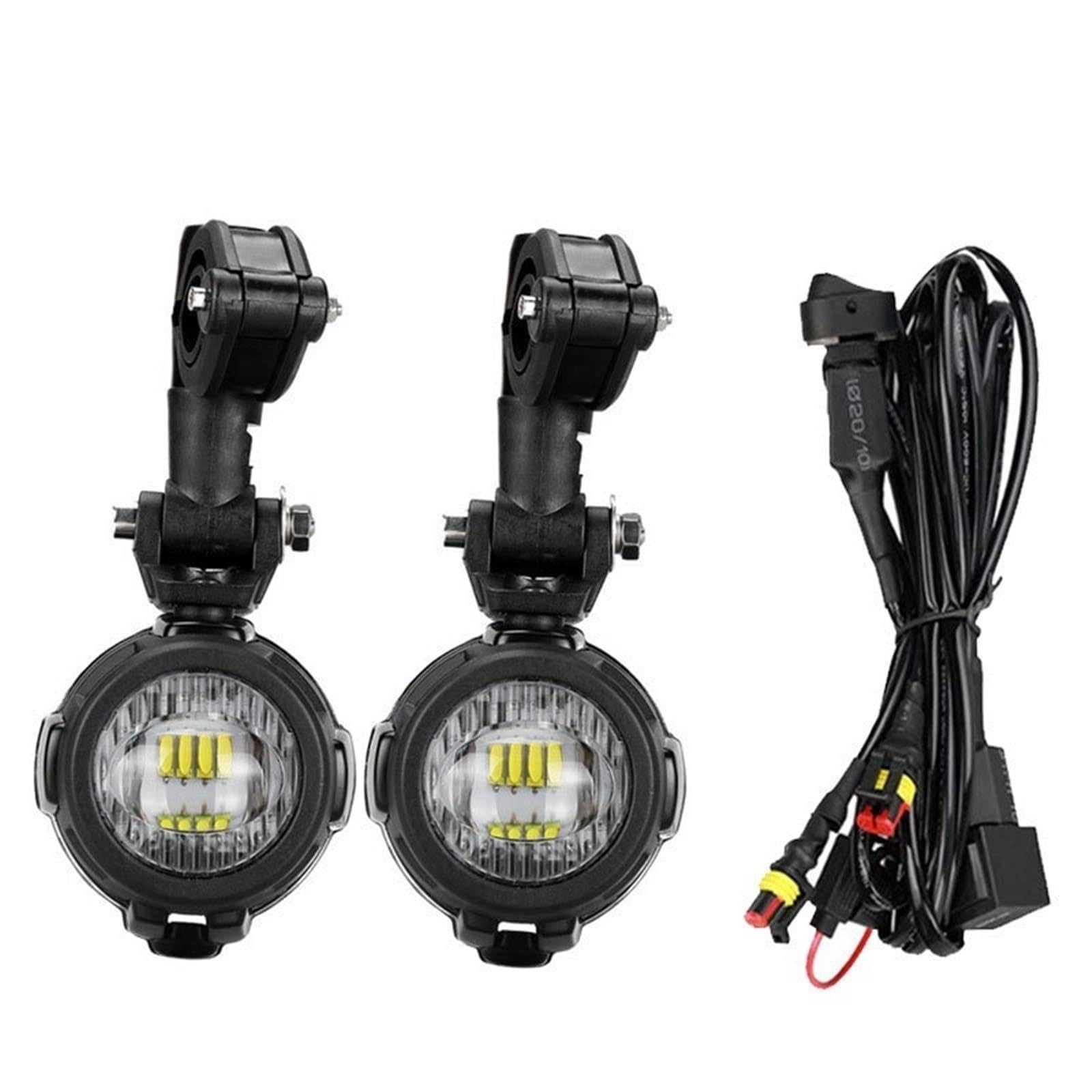 Światło Do Jazdy 2 szt. Światła dodatkowe do jazdy motocyklem lampa przeciwmgielna przedni reflektor reflektor światła przeciwmgielne LED 4000 lm 12 V 100 W(Light and wire)