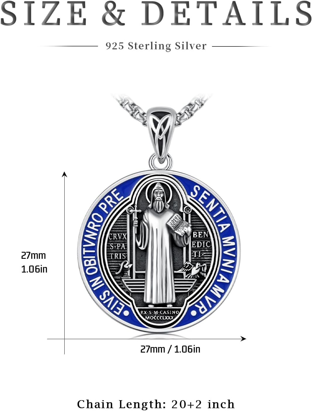 TwoAnts 925 Sterling Silver Patron Saint Medal Necklace Protection Catholic Jewelry Gifts for Men Women - Image 6