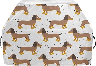 susiyo Grill Cover for Outdoor Grill, Waterproof Anti-UV/Dust/Fade/All-Weather Resistant BBQ Grill Cover for Outside 65 inch, Brown Dachshund