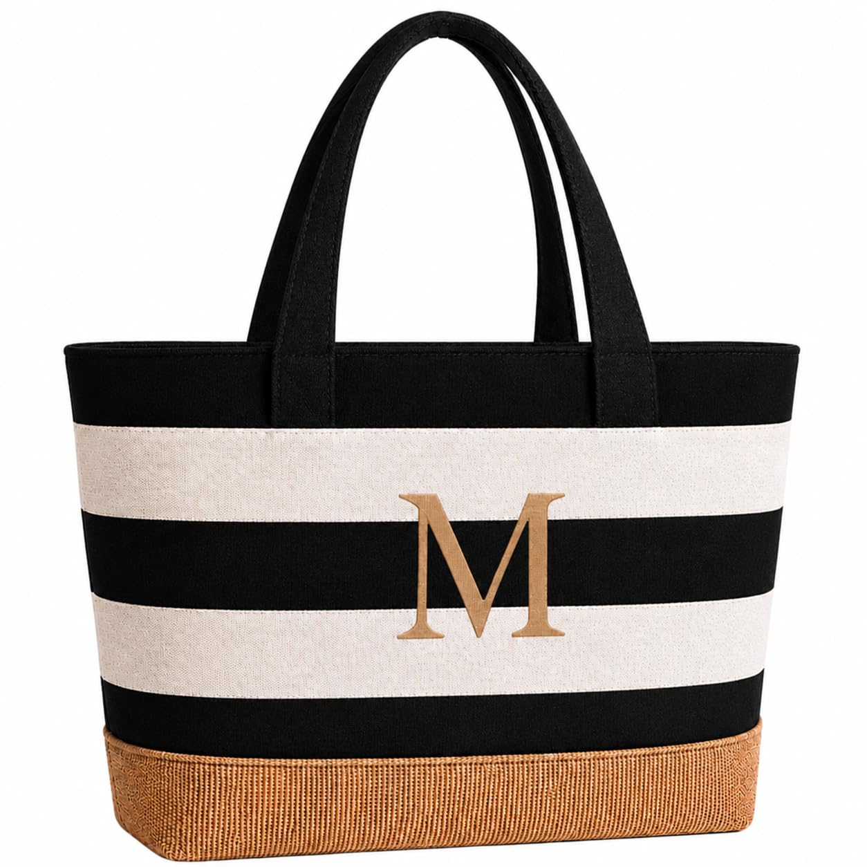 TAHAVICE Initial Canvas Tote Bag, Bolsas personalizadas para mujeres como regalo, Bolsa de playa para boda, cumpleaños, regalos personalizados para mujeres, mamá, profesoras, amigas, damas de honor