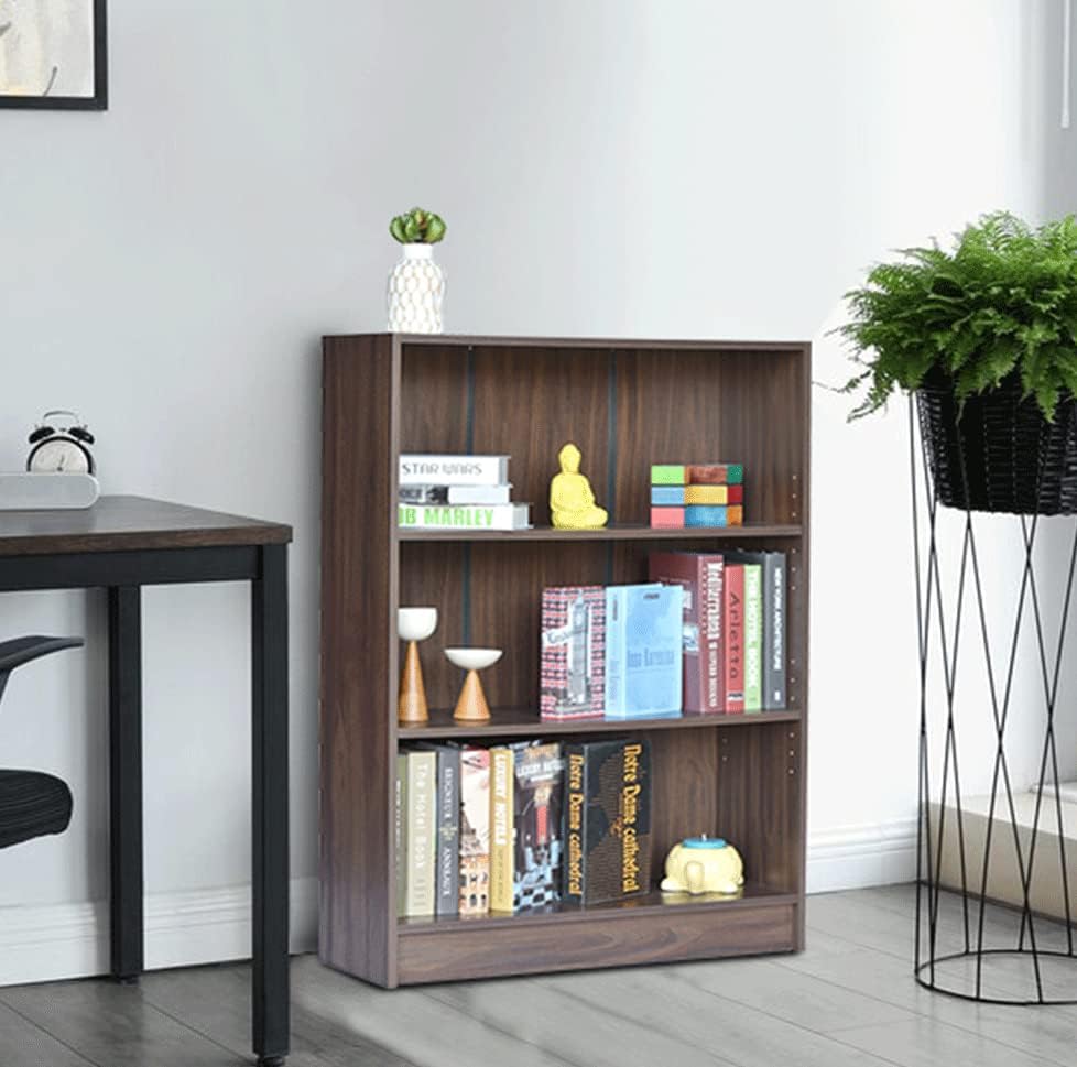 DeckUp Muvo 3-Shelf Engineered Wood Book Shelf and Display Unit (Walnut, Matte Finish)