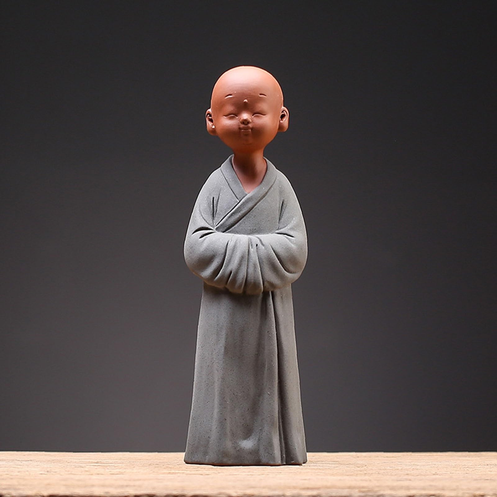 YUZDNM Chinese Little Monk Statue, Ceramic Zen Meditation Buddha Figurine for Peace, Home Office Tea Table Decor(#1)