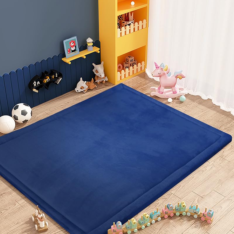 Dmkjdzsw Coral Velvet MatArea Rugs,Yoga Mat Exercise Pads,children'sLarge Foldable Play Mat, Extra Soft Activity Floor Mat Playroom Bedroom-B-200 * 220cm