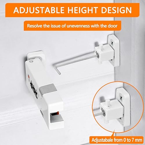 Miniatura 4 de Cerradura de gabinete, pestillos de puerta de granero, cerraduras de seguridad de combinación de 3 dígitos, cerradura de seguridad de combinación,