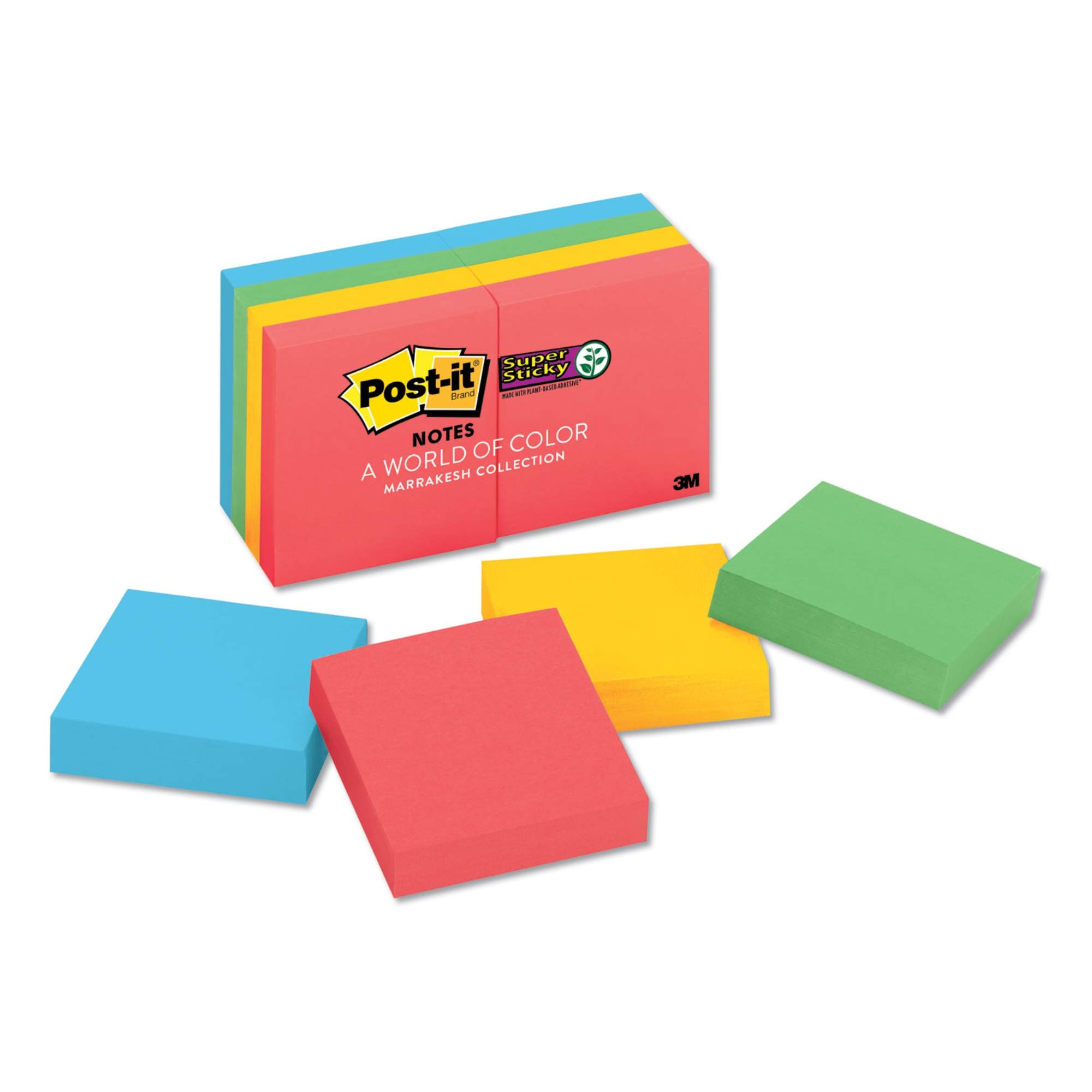 Post-It Notes Super Sticky couleurs intenses Marrakesh petit format carré lot de 8 - 3