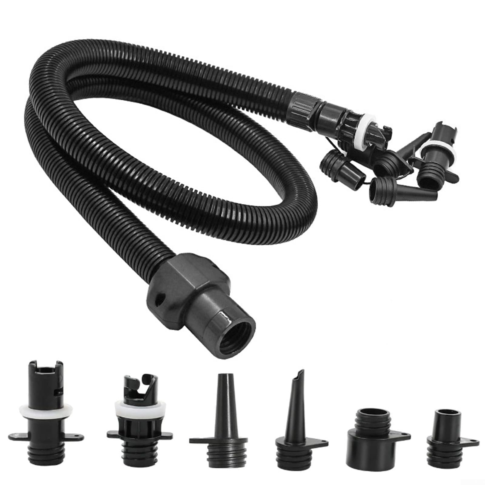 ZUZZEE SUP Air Pump Hose Nozzle Kit for 20PSI Electric Air Pump, 6 Nozzle Adapter Set for Inflatable for Kayak, Paddle Board Accessories