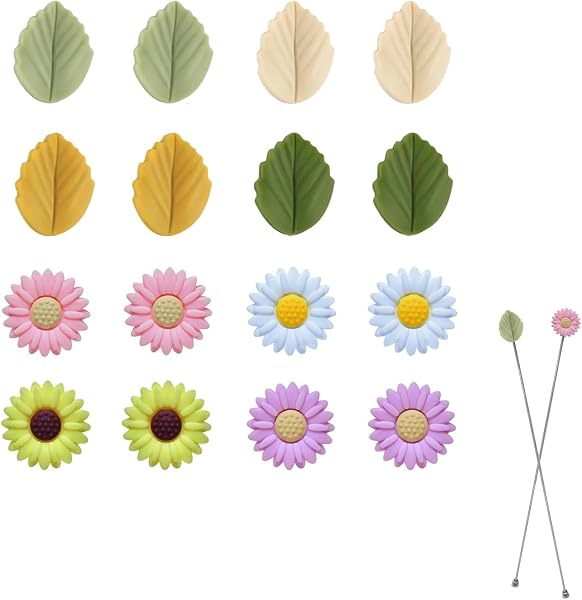Bamyli 16 protège-pointes avec fleurs et feuilles
