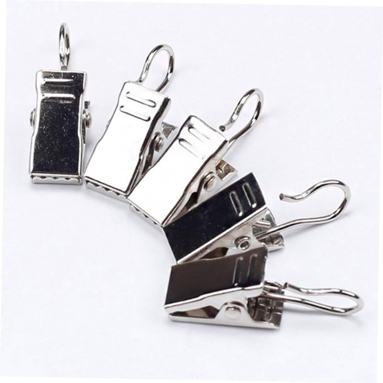 Cabilock 120pcs Silver Curtain Clips Metal Hooks for Hanging String Lights Photos Decorations for Home Parties and Outdoor Activities