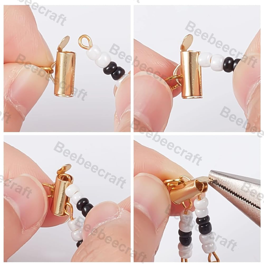 Fermagli Per Collane A Strati Beebeecraft – 3 Stili In Ottone Placcato Oro 14K, Con Anello A Molla