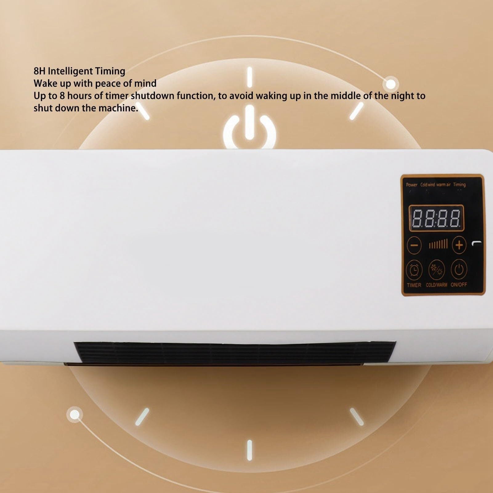Mini Unidad de Aire Acondicionado Aire Pared Portátil 2en1 Frío Calor Remoto Táctil Ángulo