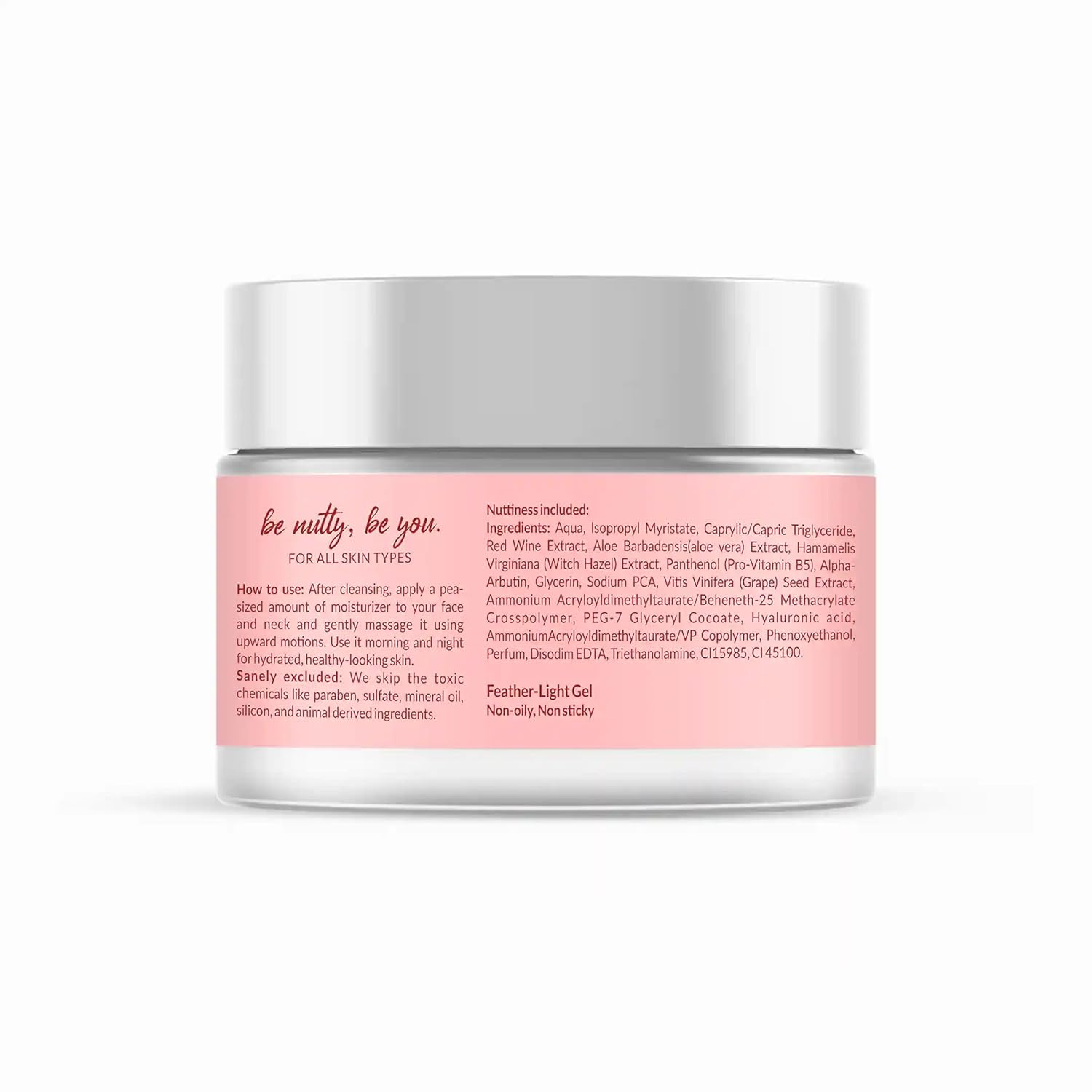 Hazelnut essential red wine moisturizer | Shine and Hydrogenesis | Hyaluronic Acid and Alpha Arbutin | All types of types. Feather Light Gel, Non-Oli, Non-Sticky | For men and women. Dermatologically test | 50 grams Hazelnut essential red wine moisturizer | Shine and Hydrogenesis | Hyaluronic Acid and Alpha Arbutin | All types of types. Feather Light Gel, Non-Oli, Non-Sticky | For men and women. Dermatologically test | 50 grams