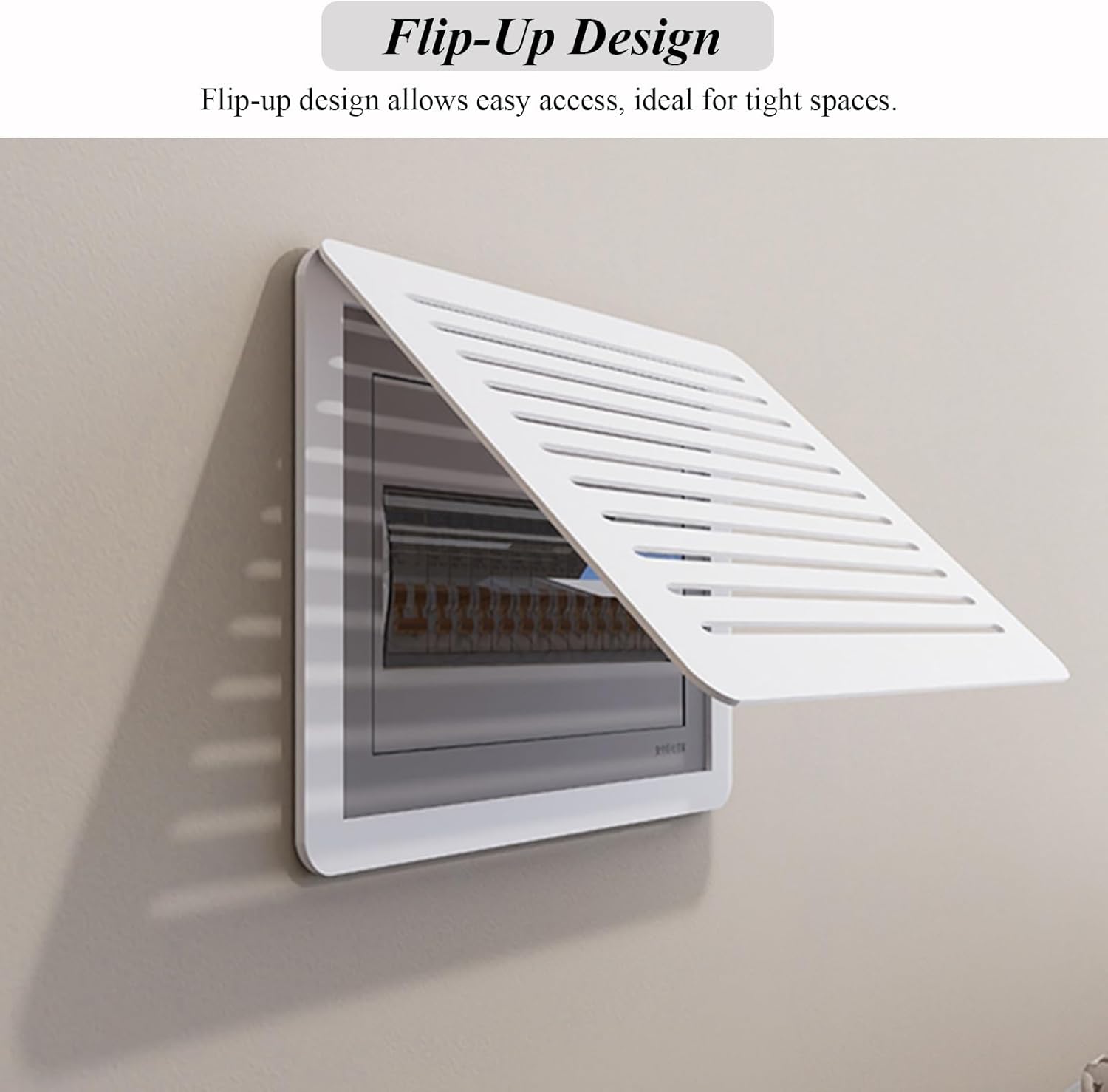 Electrical Panel Cover Breathable Circuit Breaker Panel Covers White, Punch-Free Vent Fuse Box Cover, Ideas Hide Ugly Area Electrical Panel, Decorative Door Hide Wall(Style C,25x20cm (9 7/8x7 7/8"))