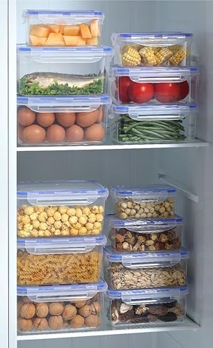 Miniatura 4 de Recipientes de almacenamiento de alimentos de 8 piezas con tapas, recipiente rectangular de preparación de comidas, no tóxico, sin BPA con 4