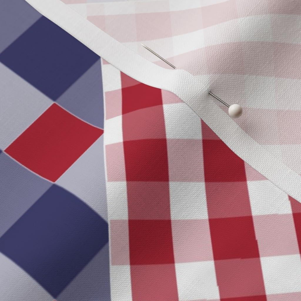Spoonflower Fabric - USA Patchwork Red White Blue Quilt Flag American 4Th of July Printed on Petal Signature Cotton Fabric by The Yard - Sewing Quilting Apparel Crafts Decor