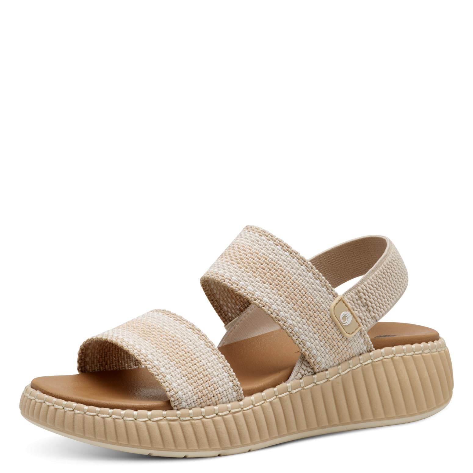 Jana Coshy Women’s Flat Sandals with Chunky Sole Comfortable, Beige Comb, 6,5 UK