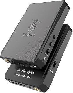 HIDIZS DH80S Portable Balanced DAC & AMP, Supports MQA Audio Technology, DSD64/128 Portable Audio Decoding Amplifier, 4.4mm/3.5mm Port Output for Windows 10/Mac OS/iPad OS/Android/iOS System (Black)