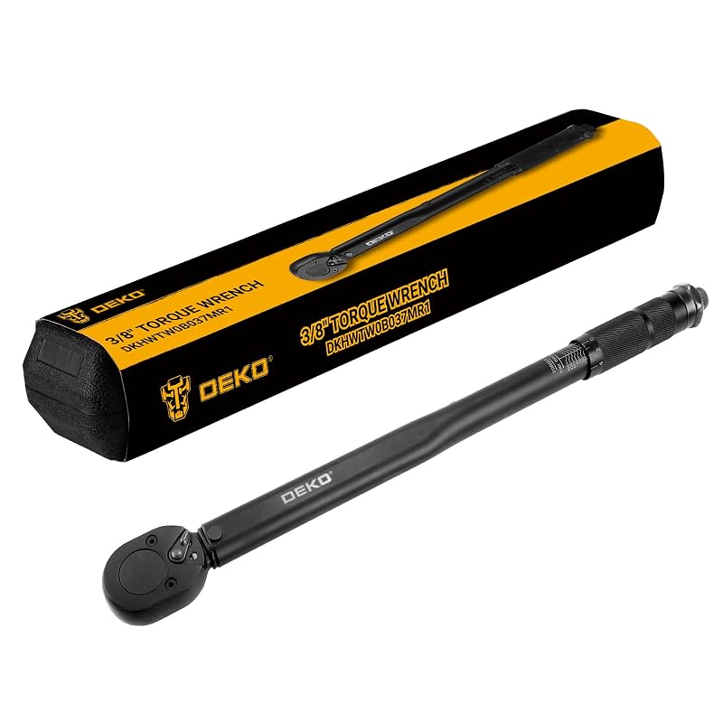 Chave de torque DEKOPRO 3/8 pol. com catraca bidirecional, 13,6–108,5 N·m, ±4% de precisão e cabo de 37 cm, 1 unidade