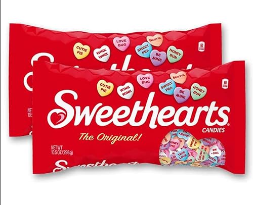 Conversation Hearts - Caramelos para el día de San Valentín  The Original Candy Sweethearts - Paquete de 2 unidades de 8 onzas, sabor vainilla y