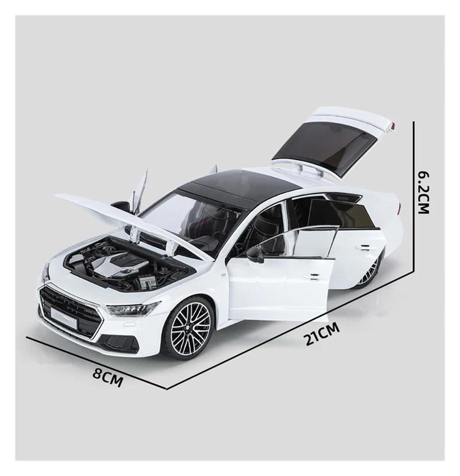 Modellino 1:24 Per Audi A7 Modellino Di Auto In Metallo Pressofuso Da Collezione Modello Di Auto(Nero)