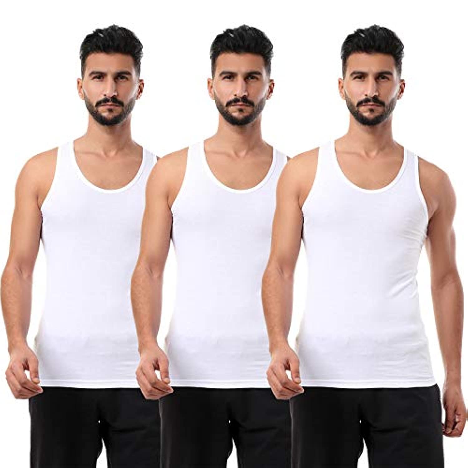 CottonilSet Of (3) Sleeveless Cotton Undershirts - White