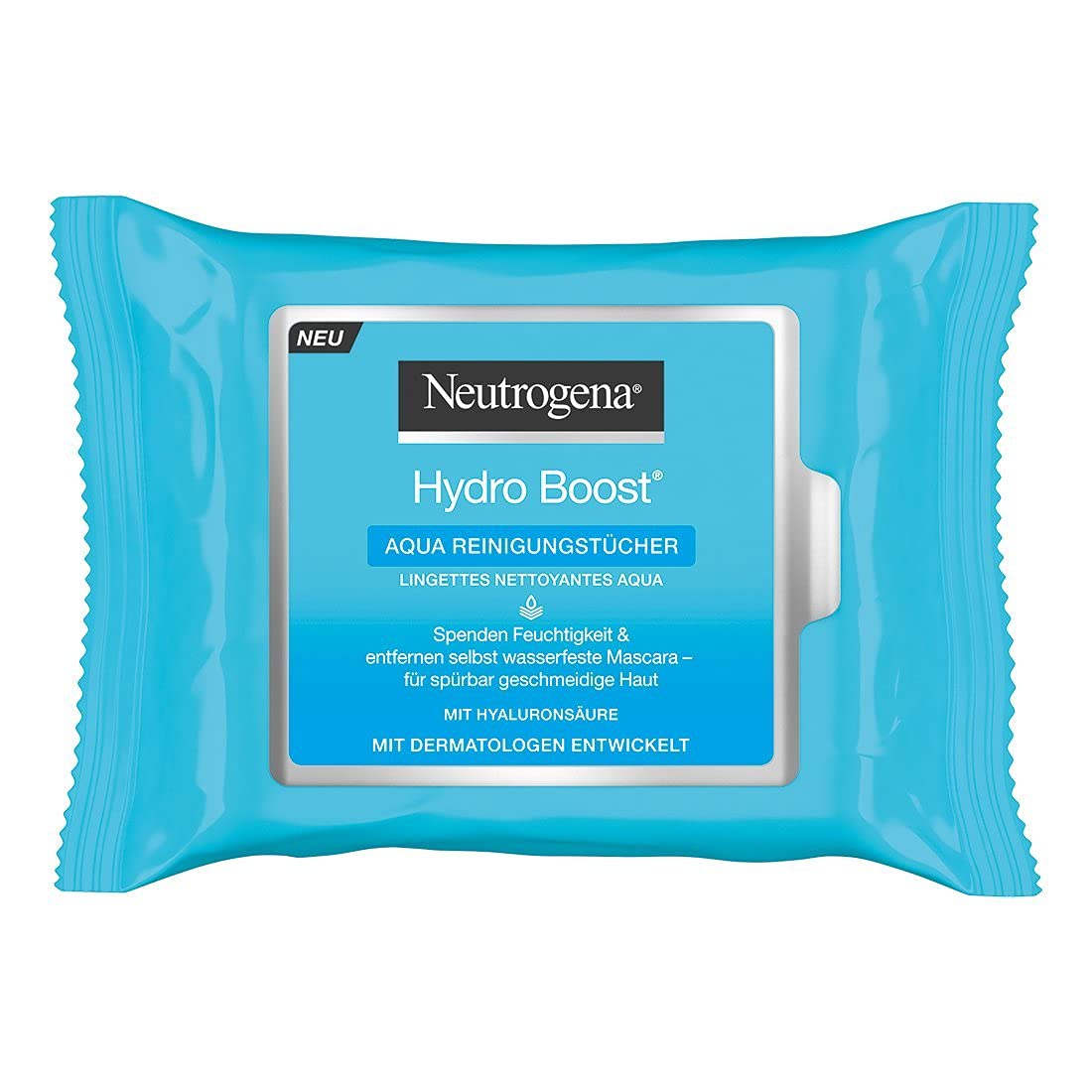 Neutrogena Hydro Boost Aqua Cleansing Wipes/With Neutrogena Cleansing Technology, Hyaluronic Acid and Moisturiser, (Pack of 6)