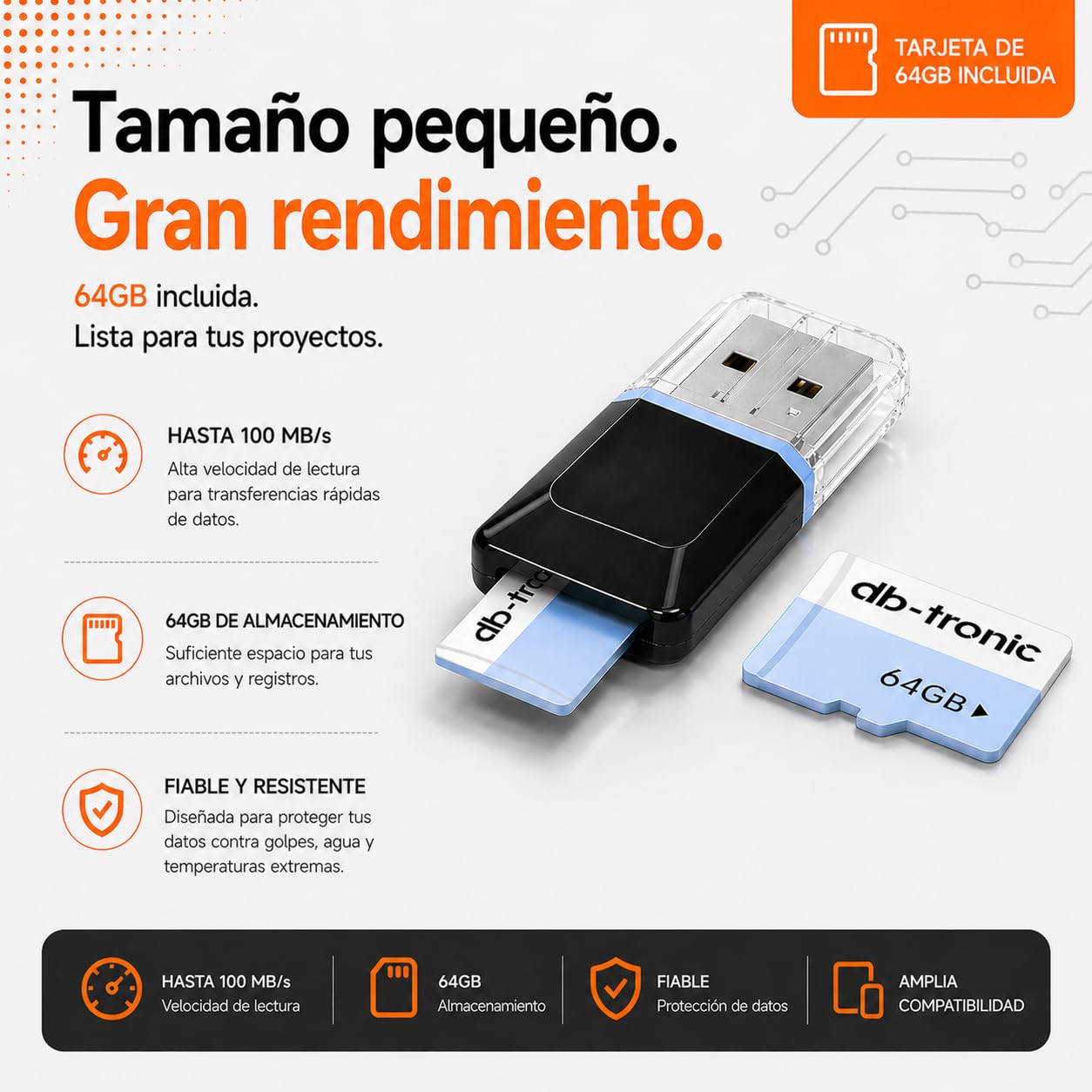 Flipper Zero Set | Flipper Zero | Tarjeta de Memoria 64 GB | Adaptador de Lector de Tarjetas