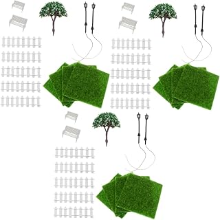 Kisangel 3 Conjuntos De Decoração De Casa De Boneca Micro Paisagem Para Jogos De Boneca Para Casa Decoração De Casa Em Miniatura Luz De Rua Bancos De Parque Em Miniatura Mini Artesanato
