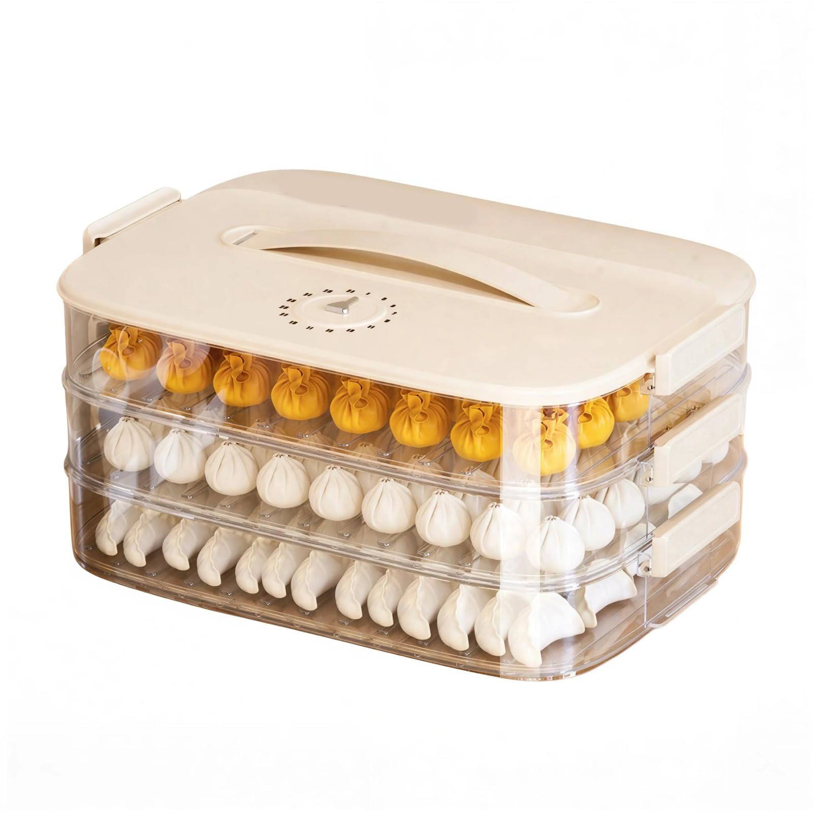 HDOYTXXM Easy Cleaning Dumpling Storage Organizers Featuring Stackable Layers Crafted From PP for Refrigerator Efficiency Kitchen Storage Container